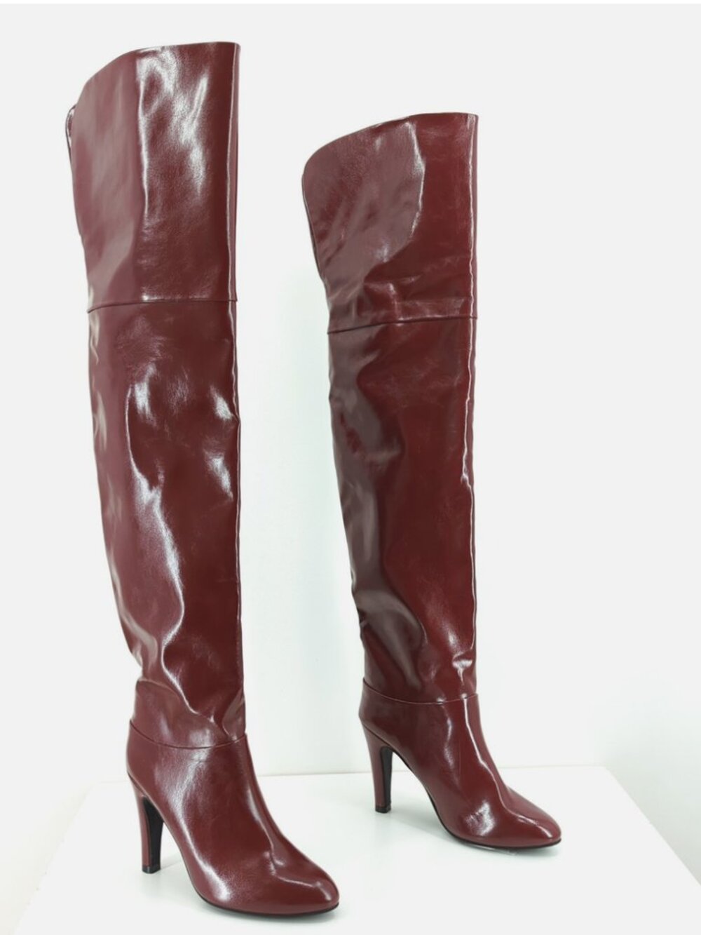 Jeffrey Campbell Overlook Over The Knee Boots Burgandy 10